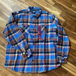Lands end plaid button up shirt jacket